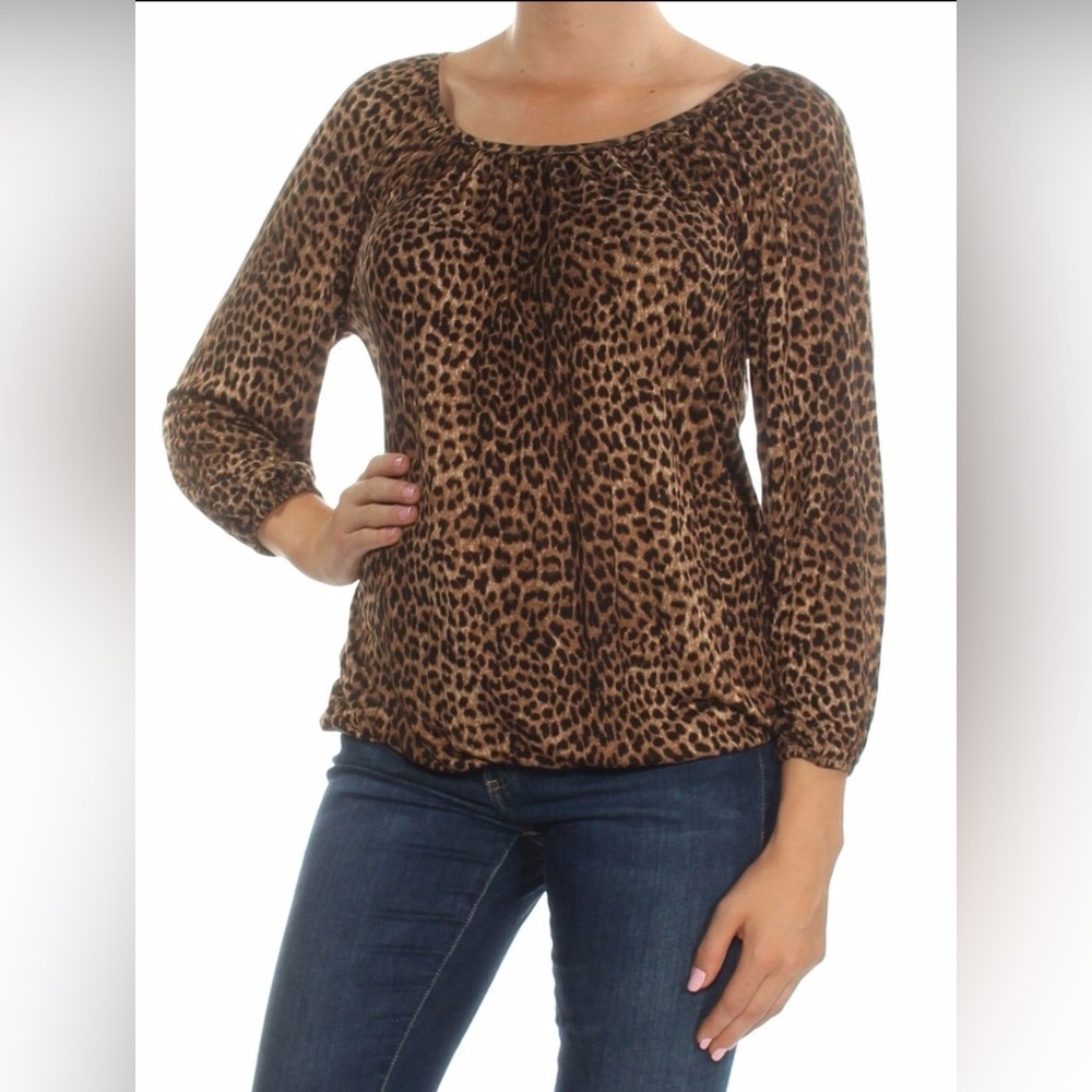 MICHAEL KORS Animal Print Blouse Size Small